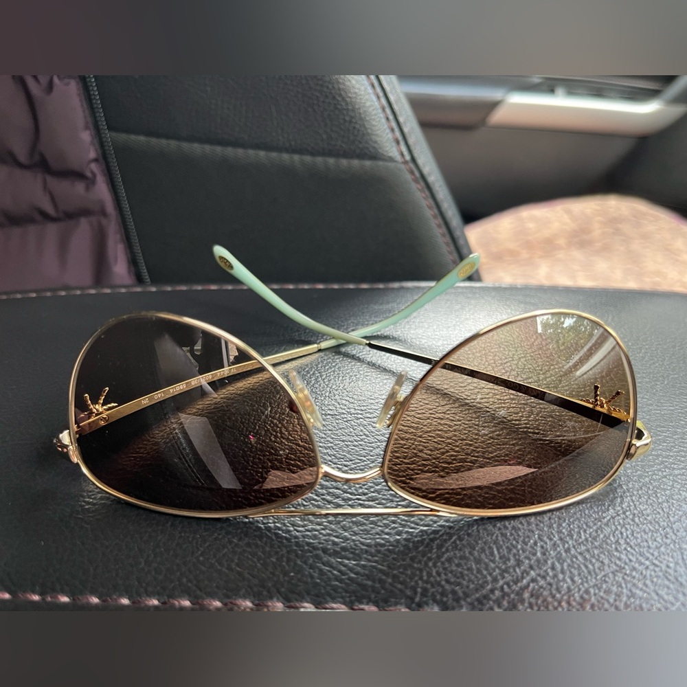 Tiffany & Co. Gold and Brown Sunglasses - Picture 3 of 12